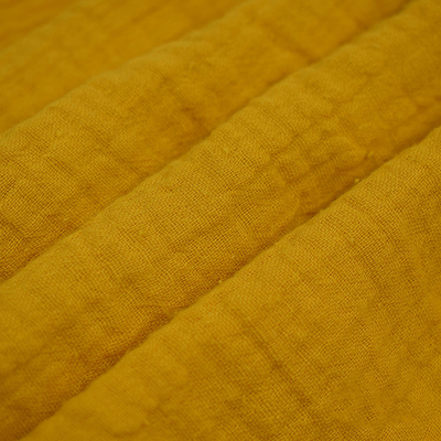 نخ رنگرزی 130GSM Yellow Crepe Gaze Fabric Crinkle Fabric Double Gaze