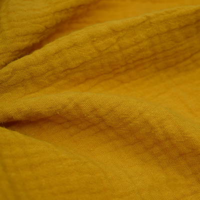 نخ رنگرزی 130GSM Yellow Crepe Gaze Fabric Crinkle Fabric Double Gaze