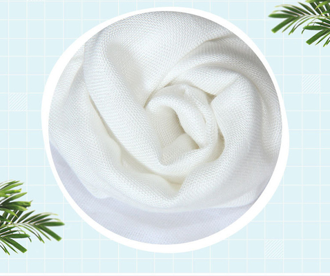 پارچه های گاز پنبه ای بافته شده طبیعی سفید ساده 60S پوشک پارچه ای گاز 120GSM