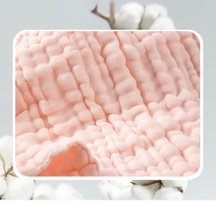بدون عامل فلورسنت 58 اینچ Crepe Gaze Fabric Gauze Receiving Blanket 180GSM