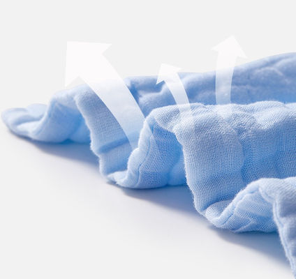 چند لایه گاز آویزان آبی پارچه 40S 220GSM جذب آب فوری