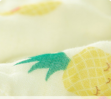 Animal Printing Organic Coton Gauze Fabric Swaddle Fabric Purn for Newborn Sustainable