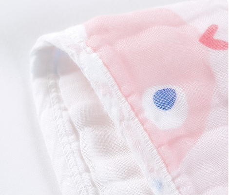 Animal Printing Organic Coton Gauze Fabric Swaddle Fabric Purn for Newborn Sustainable