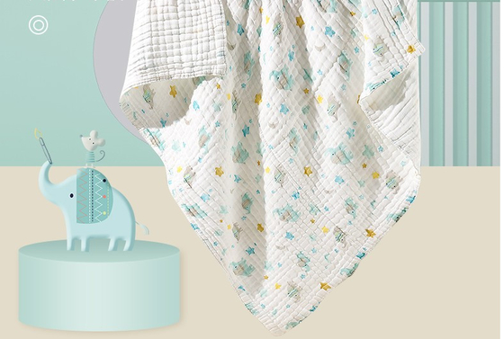 پنج لایه 240GSM پارچه گاز نازک پتو پنبه پارچه تنفس پذیر