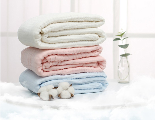 Fastness Dyeing Blue پارچه گاز حباب پنبه ای 58 اینچی آنتی باکتریال By The Yard