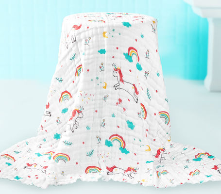 پارچه گاز 6 لایه کرپ 250GSM با الگوی دوست داشتنی جذب رطوبت