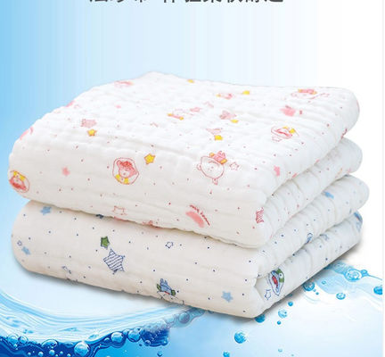 پارچه گاز 6 لایه کرپ 250GSM با الگوی دوست داشتنی جذب رطوبت