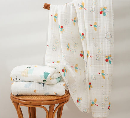 پتو پنبه ای چندلایه چروک شده پارچه گاز نرم