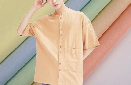پیراهن نخی بدلی Tencel لباس راحتی 40sX40s 185GSM با دوام بالا رنگ شده جامد