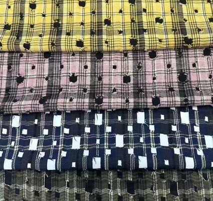 100٪ پنبه چیچ 130gsm لباس مد پارچه پارچه پلاید ترکیب های هنری