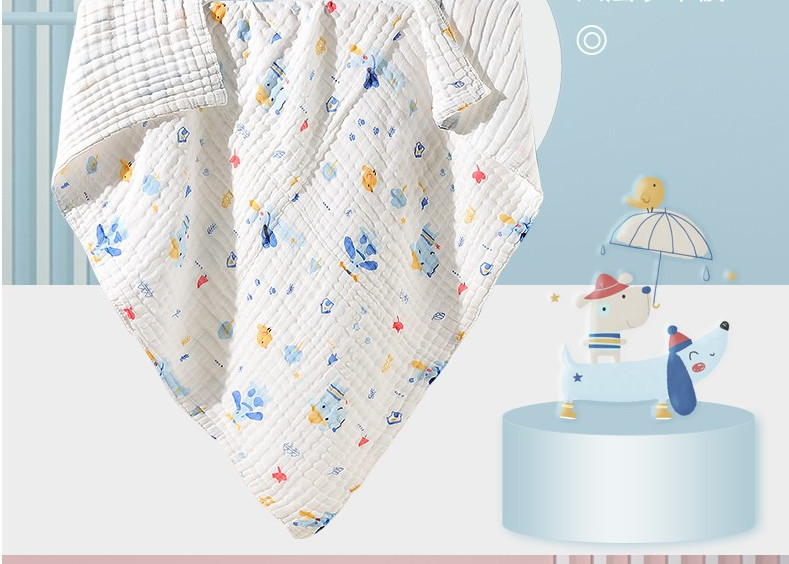 Animal Printing Organic Coton Gauze Fabric Swaddle Fabric Purn for Newborn Sustainable